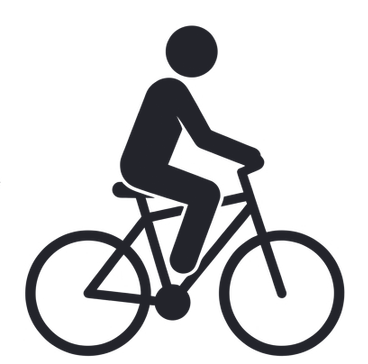 支えなしで一人で自転車をこいでいるピクトグラム。
