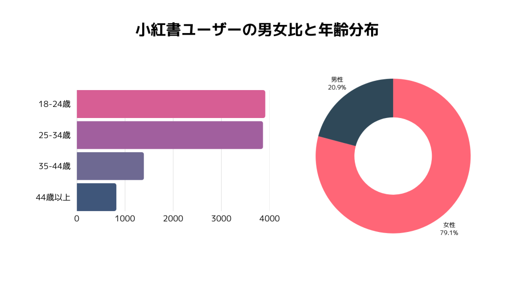 小紅書ユーザーのデモグラフィックデータ